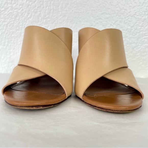 {Tory Burch} Color Cube Colorblock Wooden Wedge Mules, Size 9 - Picture 7 of 11